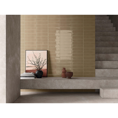 Terravito Corvato wandtegel - 7.5x30cm - 8.5mm - Rechthoek - Overig - glans bruin