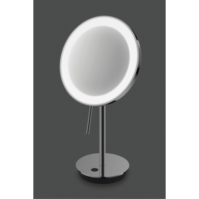 Zack Alona make-upspiegel – rond – 20x37,8 cm – LED-verlichting – 5x vergrotend – RVS hoogglans gepolijst