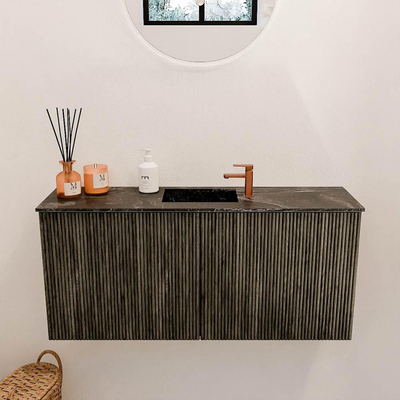 Mondiaz JOYA-DLUX 90cm toiletmeubel - kleur Shadow - Wastafel FAYE positie Midden 1 kraangat kleur Lava.