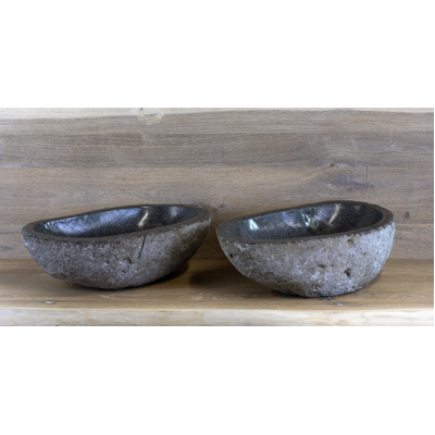 HR Meubles de salle de bain Basalt Rock vasque - 40-45cm - à poser - 2 pièces - pierre naturelle basalte