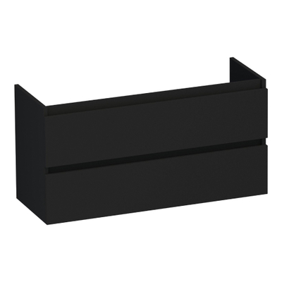 BRAUER Joy wastafelonderkast ondiep - 100x39x50cm - 2 softclose lades - greeploos - 1 sifon uitsparing - mat zwart