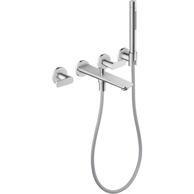 Hansgrohe Axor Citterio C afbouwdeel v. 4-gats inbouw badkraan wandmontage m. handdouchevoorsprong 22.2cm - chroom