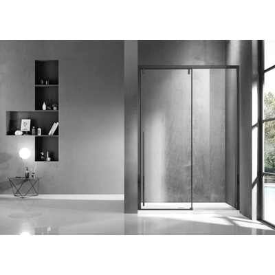 Saniclass Neptune schuifdeur 130x200 softclose links en rechts zwart mat