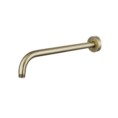 Fortifura Calvi Ensemble de douche à encastrer - rond - thermostatique - bras mural - douche principale de 25 cm - douchette ronde - flexible lisse - Laiton brossé PVD (Or)