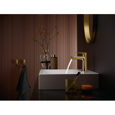 Hansgrohe Talis e Eengreeps wastafelmengkraan - 110 - coolstart - met PopUp - trekwaste - glans goud
