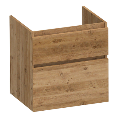 BRAUER Delight meuble sous-lavabo - 60x46x60cm - 2 tiroirs à fermeture douce - sans poignée - 1 découpe pour siphon - Chateau