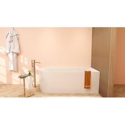 Wiesbaden Zenn baignoire d'angle droite 170 x 75 cm acrylique brillant blanc avec bonde brillant blanc