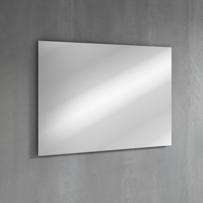 Adema Prime Essential Ensemble de meuble - 100x55x46cm - 1 vasque ovale Blanc - 1 trou de robinet - 2 tiroirs - avec miroir rectangulaire - Greige