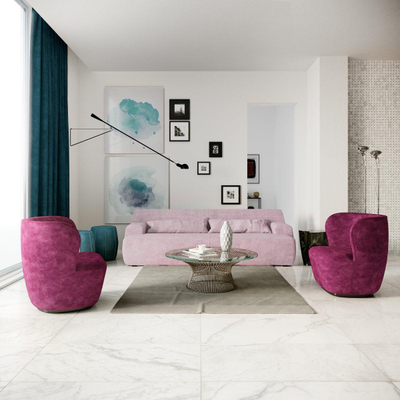Edimax Astor Velvet carrelage mural et de sol - 60x120cm - 10mm - Carré - rectifié - Aspect marbre - Blanc mat