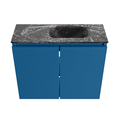 MONDIAZ TURE-DLUX Meuble de toilettes 60cm Jeans. Lavabo EDEN Lava position droite. Sans trou de robinet.