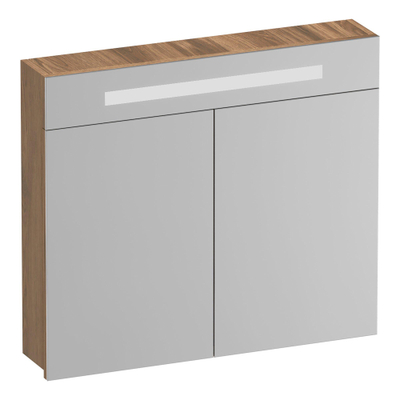 Miroir de toilette BRAUER Promise - 80x70x15cm - avec éclairage 2 portes miroir Honey