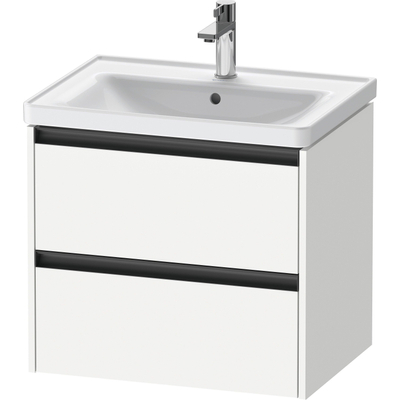 Duravit Ketho.2 Wastafelonderbouwkast - met 2 laden - 63.4x45.5x54.9cm - met grepen antraciet - wit mat