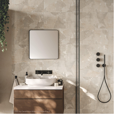 Atlas Concorde Solution wand- en vloertegel - 59.5x59.5cm - 8mm - gerectificeerd - Natuursteen look - Beige / Grijs