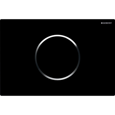 Geberit Sigma10 WC Stuursysteem - electronisch - touch-free netvoeding - 24.6x16.4cm - infrarood - UP300/320 inbouwreservoir - zwart/glans verchroomd/zwart