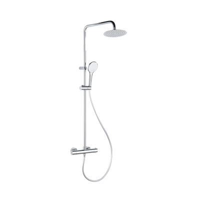 FugaFlow Efficiente Sobrado Ensemble de douche à effet pluie avec thermostat douche de tête 20cm douchette à main 3 positions chrome