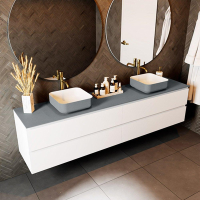 Mondiaz TOP 46 Topblad - 210x46x0.9cm - geschikt voor afdekplaat - Solid surface - Plata
