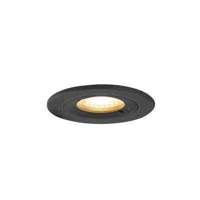 QAZQA Xena inbouwspot - 8x8cm - IP44 - rond - mat zwart