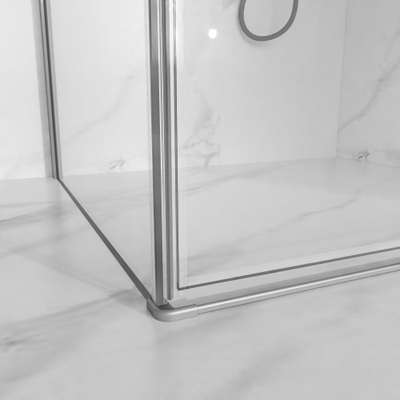 Fortifura Galeria Cabine de douche - 80x80x200 - Profilé - verre de sécurité - anticalcaire - Acier inoxydable brossé PVD (Inox)