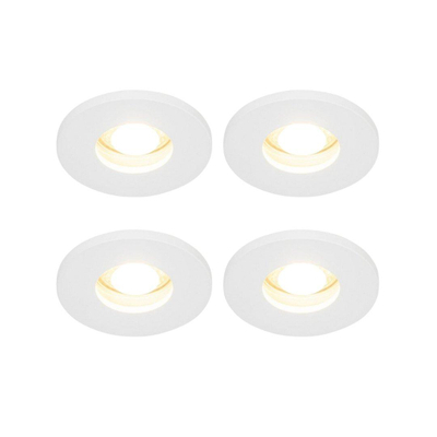 QAZQA Shed Spot encastrable - lot de 4 - 8.5x8.5cm - IP54 - Rond - Blanc