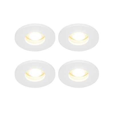 QAZQA Shed Spot encastrable - set de 4 - 8.5x8.5cm - IP54 - rond - blanc mat