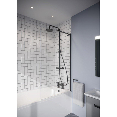 Crosswater Clear 6 Paroi Fixe de Douche - 90x150cm - gauche - /droite - Noir Mat