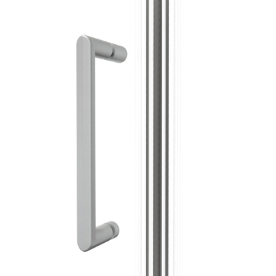 Fortifura Galeria Porte de douche - 80x200cm - charnières - poignée - plat - verre Fumé - Inox brossé