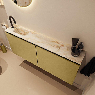 MONDIAZ TURE-DLUX 120cm toiletmeubel Oro. EDEN wastafel Frappe positie links. Met 1 kraangat.