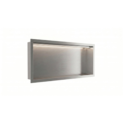 Fortifura Galeria Niche encastrée - 30x60x7cm - Éclairage LED - inox brossé