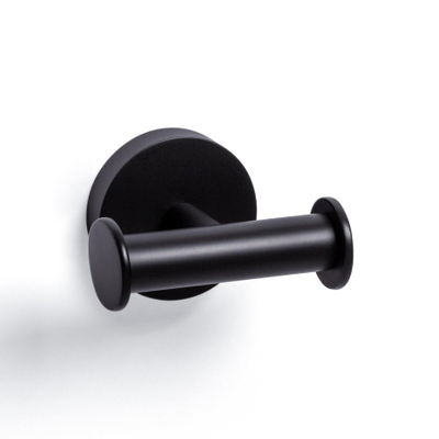 Ozean Eternal Handdoekhaak - dubbel - rond - mat zwart OUTLETSTORE