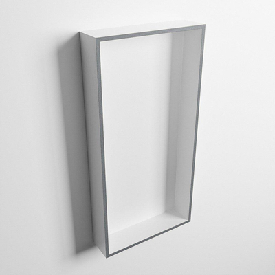 MONDIAZ EASY Nis - 59.5x29.5cm - geschikt voor in- of opbouw - 1 vak - kleur Plata | Talc