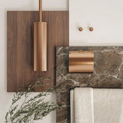 Porte-rouleau de toilette Geesa Nemox - avec couvercle - bronze brossé