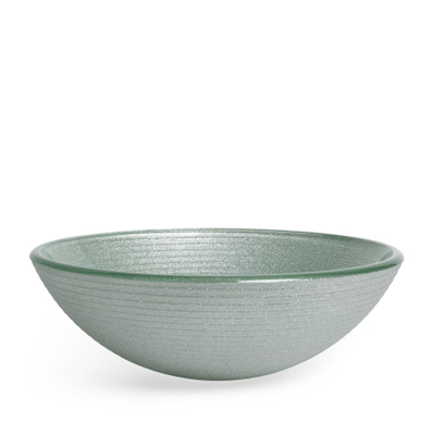 Saniclass Pesca Mela Vasque à poser - 42x14,5cm - rond - verre trempé - blanc gris