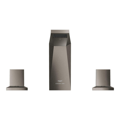 Grohe Allure brilliant 3-gats wastafelkraan laag hard graphite geborsteld