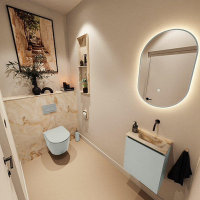 MONDIAZ TURE-DLUX 40cm toiletmeubel Greey. EDEN wastafel Frappe positie rechts. Zonder kraangat.