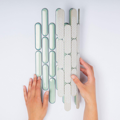 La Mosaic Factory Sevilla carreau mosaïque - 30x30cm - carrelage mural - Ovale - Porcelaine Vert Clair Brillant
