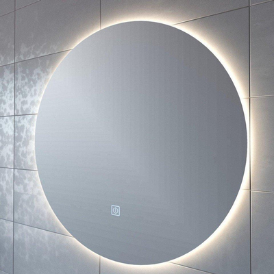 FugaFlow Eccelente Arredo miroir salle de bain - rond - 100cm - éclairage LED indirect - chauffe miroir - interrupteur