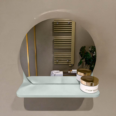 Mondiaz SPOT Miroir de salle de bains - rond 30cm - tablette de miroir - couleur Greey