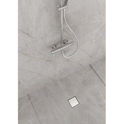 Hansgrohe RainDrain Brilliance Puntafvoer - 15x15cm - achterzijde betegelbaar - brushed stainless steel