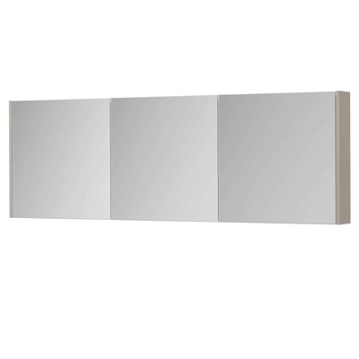 INK SPK1 armoire de toilette – 180 x 60 x 14 cm – 3 portes, portes-miroir double face – Gris cachemire mat