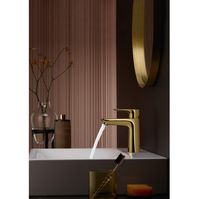 Hansgrohe Talis e Eengreeps wastafelmengkraan - 110 - coolstart - met PopUp - trekwaste - glans goud