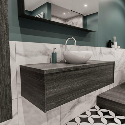 Mondiaz LUSH Meuble salle de bains avec 1 tiroir lavabo BARCO 120x30x45cm Centre 1 trou de robinet Anthracite