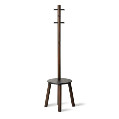 Umbra Pillar handdoekrek 50x50x165cm Rubberhout Zwart walnoot SHOWROOMMODEL