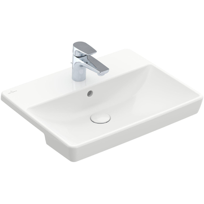 Villeroy & Boch Avento voorbouwwastafel - 55x36cm - 1 kraangat - met overloop - White Alpine (glans wit)