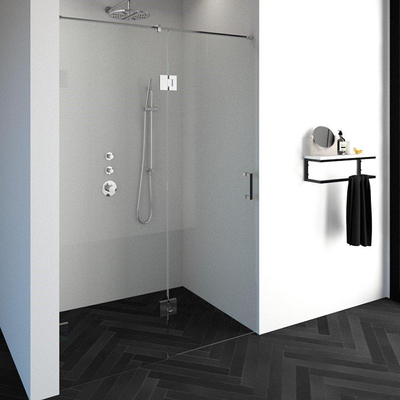 BRAUER Crée porte de douche 140x200cm 2 pièces sans cadre avec anti-calcaire et verre de sécurité 8mm chrome brillant