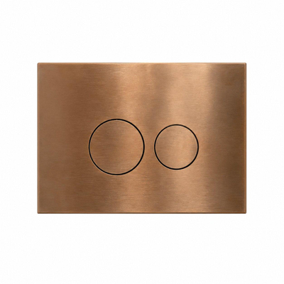 QeramiQ Dely Swirl Ensemble WC - réservoir encastré QeramiQ Flush - abattant slim - plaque de commande en métal cuivre - boutons ronds - noir mat