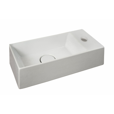 Xenz Rosa lave-mains - 20x20x11cm - céramique - 1 trou robinet - sans bonde - blanc brillant