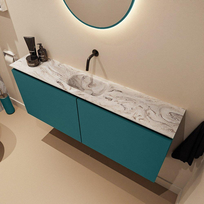 MONDIAZ TURE-DLUX Meuble wc 120cm Smag. EDEN vasque Glace position milieu. Sans trou de robinet.