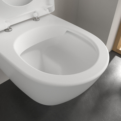 Villeroy & Boch Subway 2.0 Pack WC - WC suspendu - DirectFlush - à fond creux - abattant softclose & quickrelease - avec réservoir encastrable - plaque de commande acier mat - Ceramic+ - Stone White