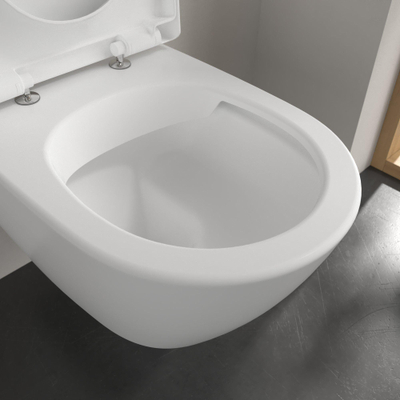 Villeroy & Boch Subway 2.0 toiletpot - directflush - diepspoel - met reservoir - met zitting softclose & quickrelease - bedieningspaneel chroom glans - Ceramic+ stone white