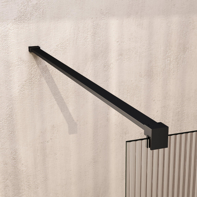 BRAUER Oblivion Paroi de douche à l'italienne - 120x200cm - verre strié transparent - revêtement en verre - noir mat